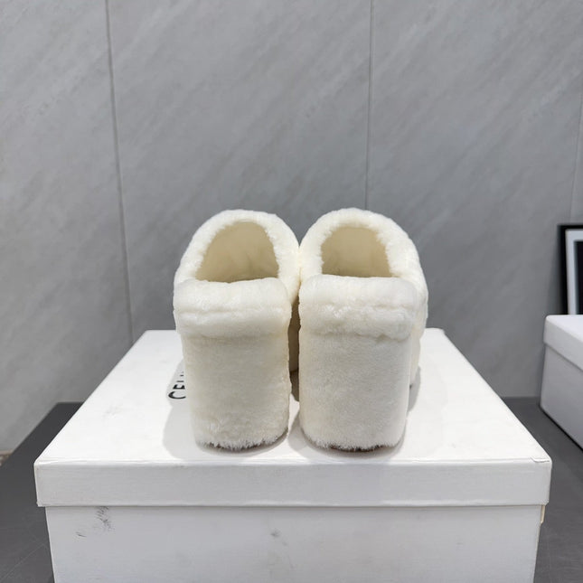 CELINE 26S HIGH-HEEL SANDALS IN WHITE PURE WOOL