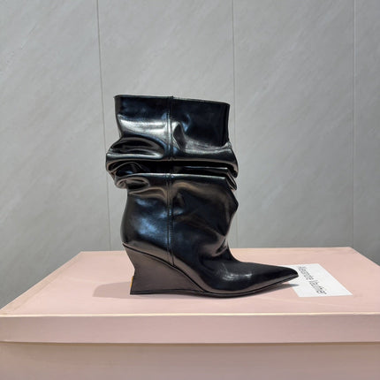 BALMAIN 26S BOOT 75 MM IN BLACK CALFSKIN