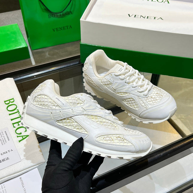 BOTTEGA VENETA 26S ORBIT SNEAKERS IN WHITE TECHNICAL MESH