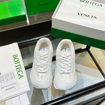 BOTTEGA VENETA 26S ORBIT SNEAKERS IN WHITE TECHNICAL MESH