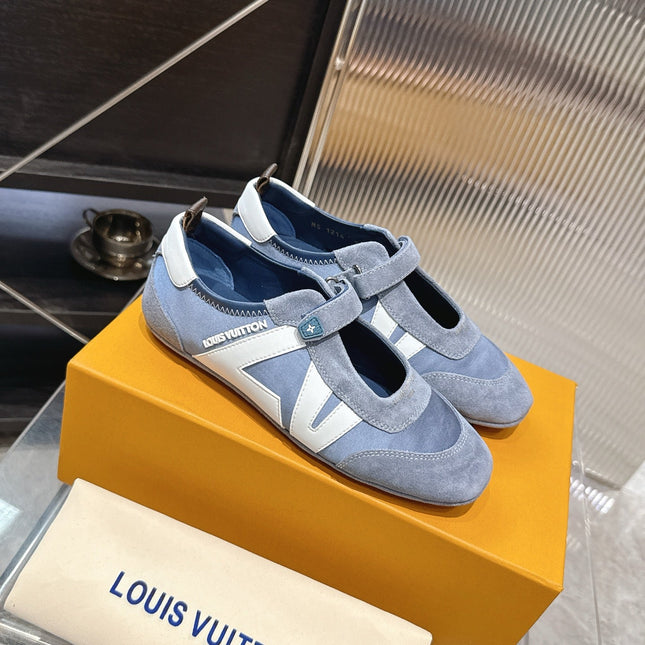 LV 26S SNEAKERINA MARY JANE IN BLUE SUEDE
