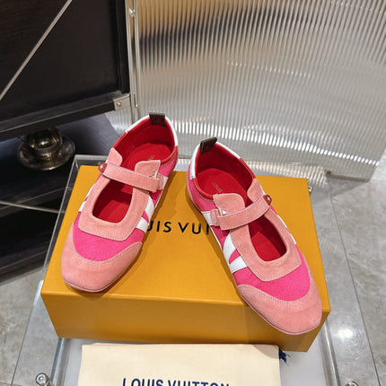 LV 26S SNEAKERINA MARY JANE IN PINK SUEDE
