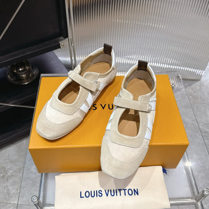 LV 26S SNEAKERINA MARY JANE IN BEIGE SUEDE
