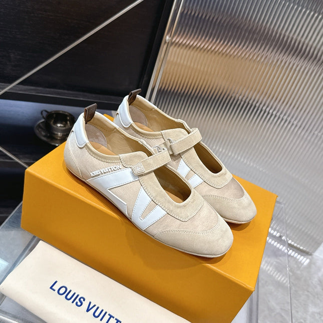 LV 26S SNEAKERINA MARY JANE IN BEIGE SUEDE