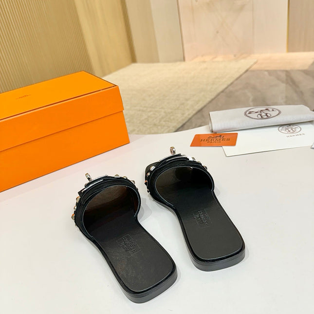 HM 26S GIULIA SANDAL IN BLACK SUEDE AND CALFSKIN SILVER HARDWARE