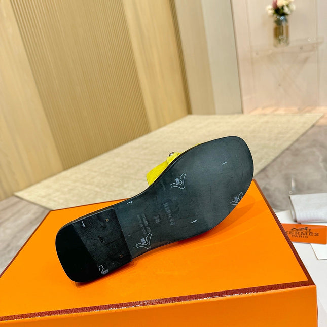 HM 26S GIULIA SANDAL IN YELLOW SUEDE AND CALFSKIN SILVER HARDWARE