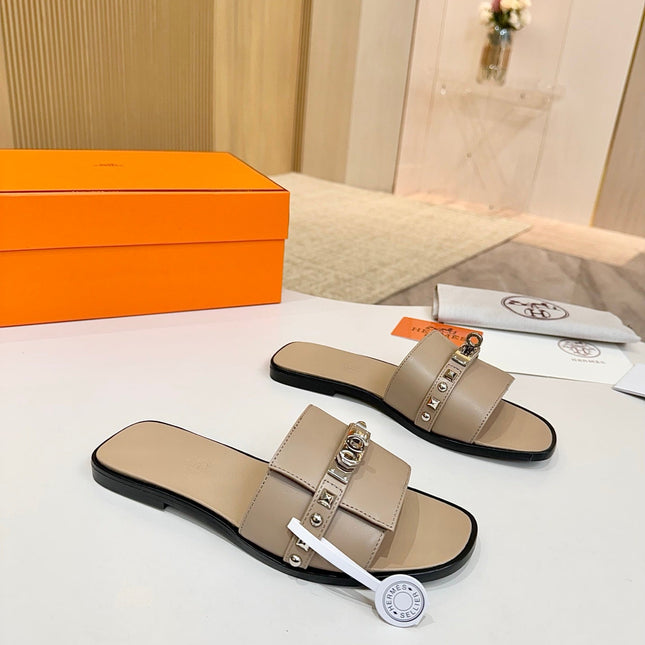 HM 26S GIULIA SANDAL IN LIGHT BROWN CALFSKIN SILVER HARDWARE