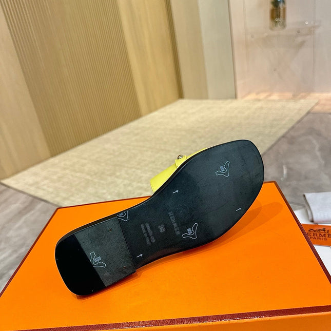 HM 26S GIULIA SANDAL IN YELLOW CALFSKIN SILVER HARDWARE