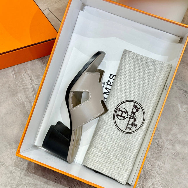 HM 26S HELIA SANDAL 70MM IN TAUPE BEIGE CALFSKIN