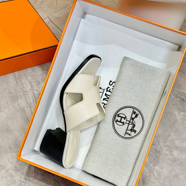 HM 26S HELIA SANDAL 70MM IN IVORY WHITE CALFSKIN