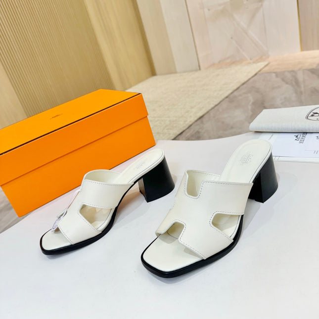 HM 26S HELIA SANDAL 70MM IN IVORY WHITE CALFSKIN