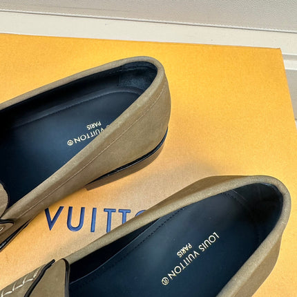 LV MAJOR LOAFERS IN PEANUT BROWN SUEDE CALFSKIN