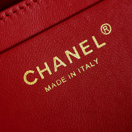 CHANEL 26S LARGE TOTE BAG 54 IN RED MULTICOLOR CANVAS AND CALFSKIN GOLD HARDWARE