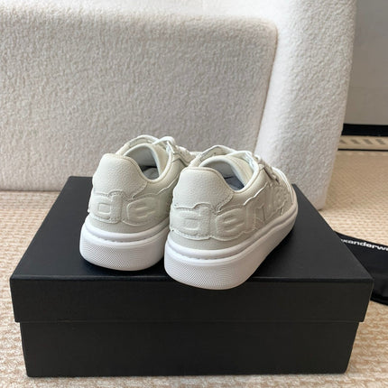 SNEAKER WITH LOGO IN BEIGE PUFF PEBBLE LEATHER