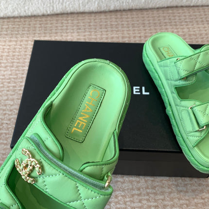DAD SANDAL IN TEA GREEN CALFSKIN MULE