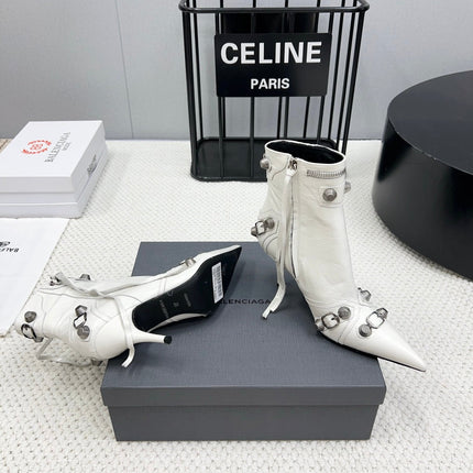CAGOLE HIGH BOOTS IN WHITE LAMBSKIN