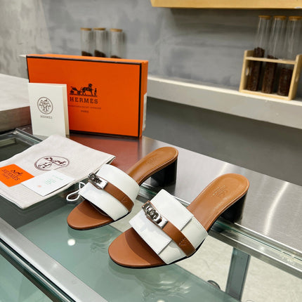 GIGI 50 SANDAL TAWNY MIX WHITE CALFSKIN