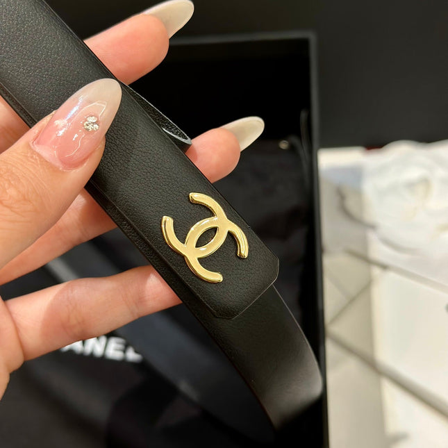 CHANEL 26S BELT 20 MM IN BLACK CALFSKIN 658409