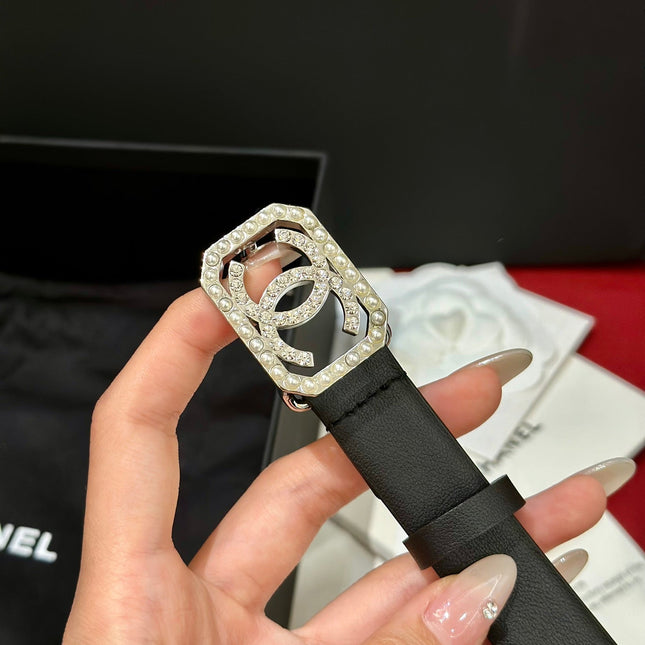 CHANEL 26S BELT 20 MM IN BLACK CALFSKIN 658411