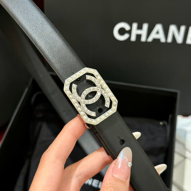 CHANEL 26S BELT 20 MM IN BLACK CALFSKIN 658411
