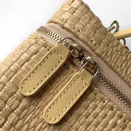 CHANEL 26S COCO CRUSH BAG 17 IN BEIGE RAFFIA AND CALFSKIN GOLD HARDWARE