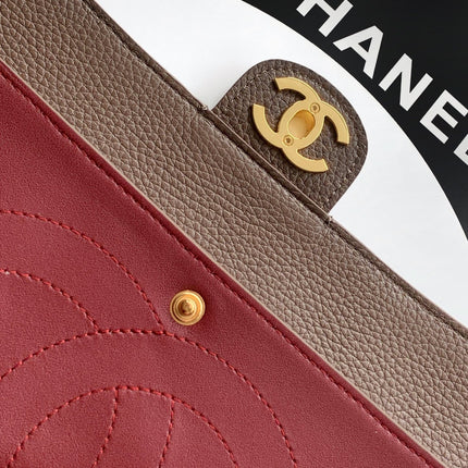 CHANEL 26S SOUPLISSIMO MAXI FLAP MEDIUM 32 IN BROWN GRAINED CALFSKIN GOLD HARDWARE