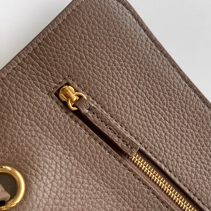 CHANEL 26S SOUPLISSIMO MAXI FLAP MEDIUM 32 IN BROWN GRAINED CALFSKIN GOLD HARDWARE