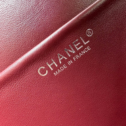 CHANEL 26S MAXI FLAP BAG 32 IN GREEN GRAINED CALFSKIN SILVER HARDWARE