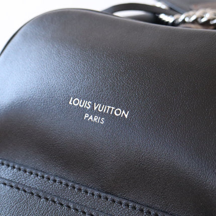 LV 25S MONTSOURIS VIBE 35 IN BLACK LAMBSKIN SILVER HARDWARE