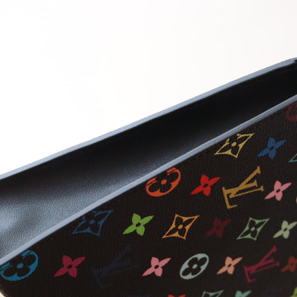 TOILETRY POUCH 25 IN BLACK MIX COLORFUL CALFSKIN