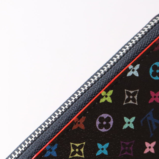 ZIPPY WALLET 19 IN BLACK MIX COLORFUL CALFSKIN