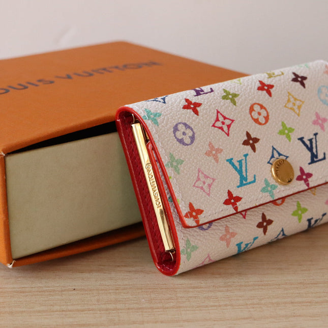 ROSALIE WALLET 12 IN WHITE MIX COLORFUL CALFSKIN