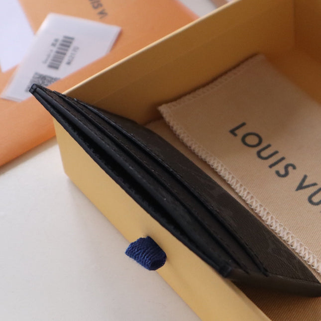 LV MONOGRAM CARD HOLDER 11 IN BLACK CALFSKIN