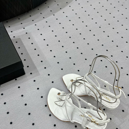 SL LINDEN HEELED SANDALS WHITE CALFSKIN