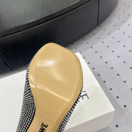 Loew pump 100 in suede and allover rhinestones black