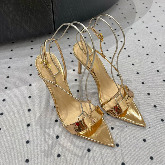 GIANVITO ROSSI 26S STRAPPY HIGH-HEEL SANDALS 110 MM IN GOLD CALFSKIN