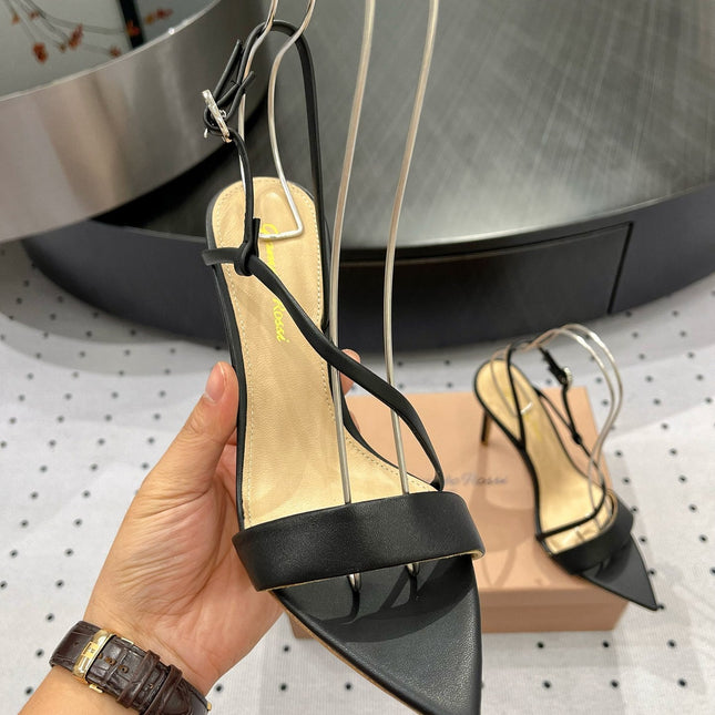 GIANVITO ROSSI 26S STRAPPY HIGH-HEEL SANDALS 110 MM IN BLACK CALFSKIN