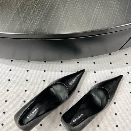 CLASSIC PUMPS 65MM IN BLACK LIZARD PATTERN CALFSKIN