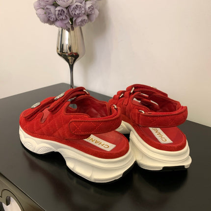 SANDAL 25S IN RED SUEDE FABRIC