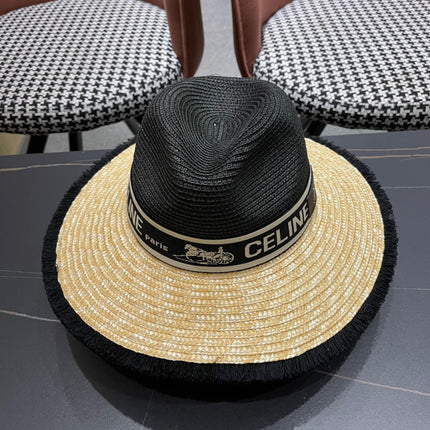 CELINE 26S WIDE-BRIM STRAW SUN HAT STYLE 137