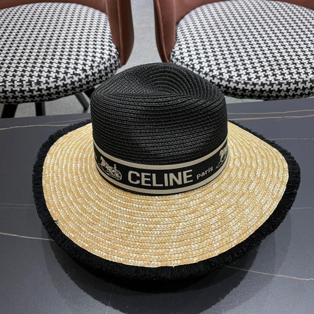 CELINE 26S WIDE-BRIM STRAW SUN HAT STYLE 137