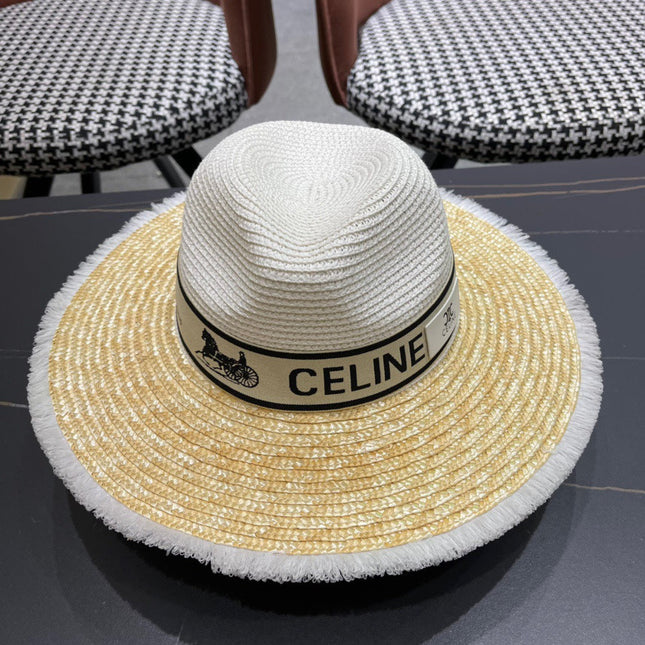 CELINE 26S WIDE-BRIM STRAW SUN HAT STYLE 136