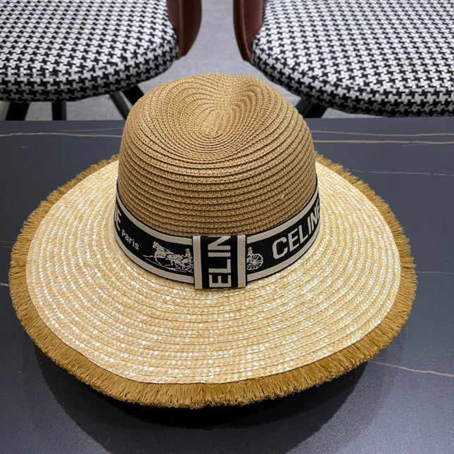 CELINE 26S WIDE-BRIM STRAW SUN HAT STYLE 139