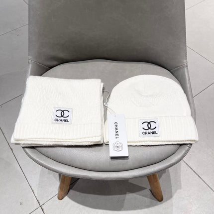 SET BEANIE HAT AND SCARF WHITE 427885