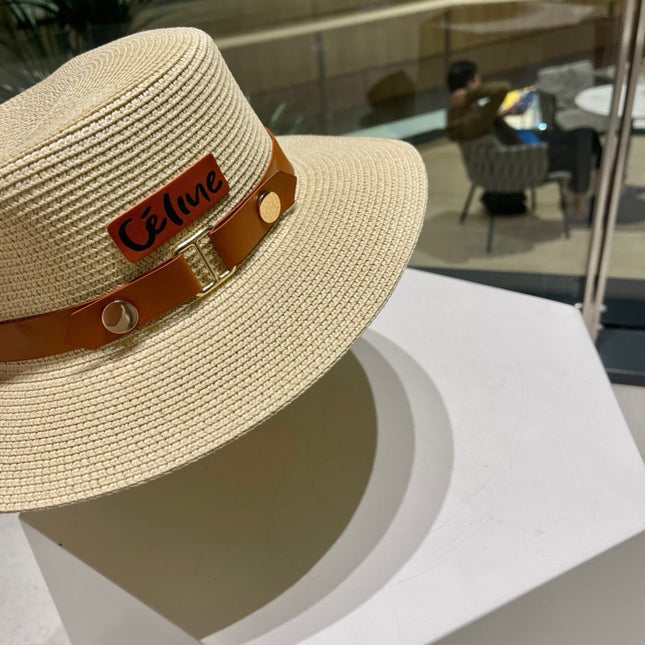 CELINE 26S STRAW BOATER HAT STYLE 140