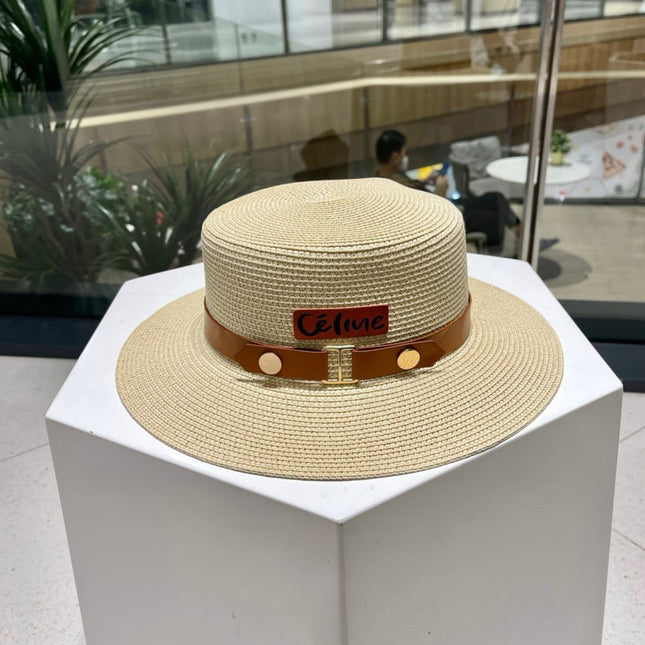 CELINE 26S STRAW BOATER HAT STYLE 140