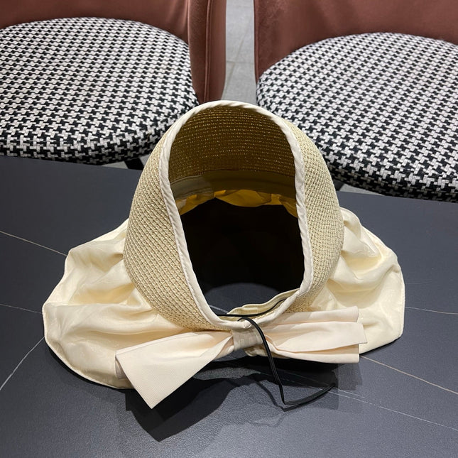 CELINE 26S STRAW CROWN RUFFLE-BRIM SUN HAT STYLE 111