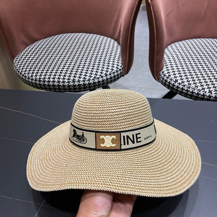 CELINE 26S WIDE BRIM STRAW SUN HAT STYLE 227
