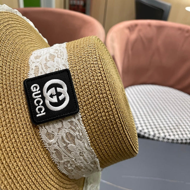GUCCI 26S WIDE-BRIMMED STRAW HAT 253