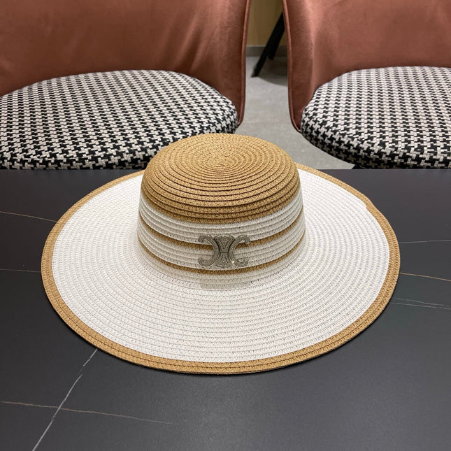 CELINE 26S WIDE BRIM STRAW SUN HAT 198